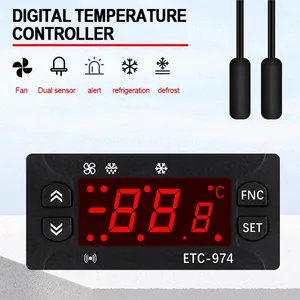 Contrôleur de température numérique LCD industriel ETC-974, double capteur NTC, thermostat de réfrigérateur, régulateur de dégivrage - Product Image 4