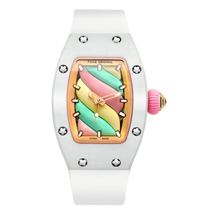 Mouvement mécanique automatique de luxe montre pour femme 41mm cadran diamètre 26mm boîtier en Fiber de carbone Tonneau Design Montre Femme pour - Product Image 3