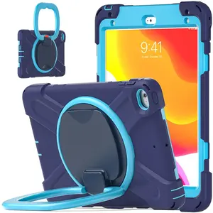 Funda protectora con soporte circular giratorio para iPad Mini 5, funda para tableta con soporte de mano para niños