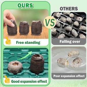 300 pièces 30mm fibre compressée bloc <span class=keywords><strong>de</strong></span> sol <span class=keywords><strong>de</strong></span> jardin 300 étiquettes gousses <span class=keywords><strong>de</strong></span> plantes en vrac pour herbes fleurs bouchons <span class=keywords><strong>de</strong></span> départ pour la plantation - Product Image 2