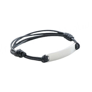 Bracelet en acier inoxydable plaqué or en gros, barre vierge gravée, bracelet pour femmes, bracelet en cuir personnalisé, bracelet en corde à main - Product Image 5