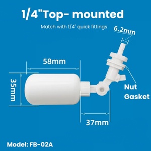1/8 "1/4" 3/8 "<span class=keywords><strong>Float</strong></span> Van 6mm 9mm ống nhựa nhỏ <span class=keywords><strong>Float</strong></span> Van cho máy lọc nước uống và hệ thống RO Van Bể - Product Image 4