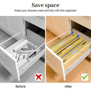 Dispensador de película de mantenimiento fresco 3 en 1 Dispensador de envoltura Cortador Corte suave Respetuoso con el medio ambiente - Product Image 2