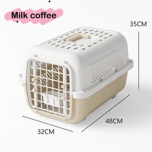 ठोस पालतू वाहक पीपी यात्रा बॉक्स लुभावनी पोर्टेबल छोटे जानवर आधुनिक कार हवाई यात्रा मुक्त उपहार मूल ट्रे और फांसी कटोरा - Product Image 4