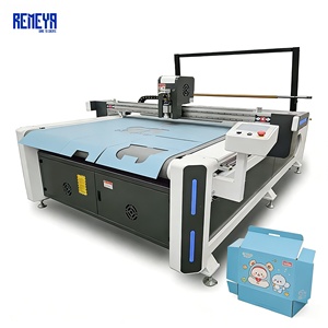 Machine à échantillons de boîtes en carton ondulé REMEYA avec découpeur à lame oscillante CNC pour carton ondulé 7 plis, ondulation E, épaisseur 45 mm, FEFCO et HSC - Product Image 1