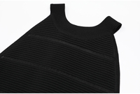 Robe Courte Chic Vespera Sans Manches Col Rond Coupe Ajustée Évasée en Maille pour Femme – Idéale Soirée, Mariage, Bal de Promo