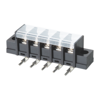 WANJIE WJ38RM Bornier de raccordement industriel en alliage de cuivre, incliné, pas de 8,25 mm, 300 V, 20 A, 22-12 AWG, avec vis de fixation et couvercles des deux côtés