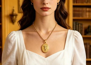 Portachiavi all'ingrosso personalizzato in metallo con ciondolo piccolo della Vergine Maria cattolica, medaglia miracolosa religiosa, per Capodanno e Festa Nazionale - Product Image 4