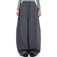Pantalon de survêtement ample et personnalisé pour femme en molleton bouclette, taille élastique avec cordon de serrage, coupe oversize et incurvée, style décontracté, commande en gros