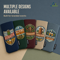 Manchon isotherme pliable en néoprène de 12 oz pour canette, avec logo personnalisé et impression de badge vintage Oktoberfest Beer Festival