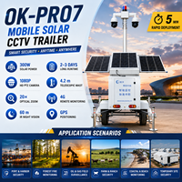 Remorque solaire mobile CCTV avec mât de levage de 4,2 m, panneau solaire de 300 W, batterie au lithium de 200 Ah pour la surveillance de la sécurité sur les chantiers de construction