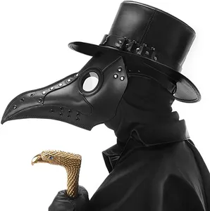 Ретро костюм Доктора чумы, косплей, маска с птичьим клювом, стимпанк, газовый реквизит, Кожаная маска доктора чумы