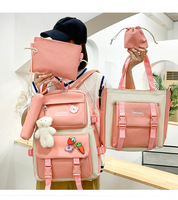 Ensemble de Sac à Dos Scolaire Tendance et Imperméable avec Logo Personnalisé pour Filles et Enfants, Doublure en Polyester Nylon et USB, Sacs d'École Personnalisables