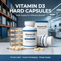 Capsules de vitamine D3 en gélules dures, marque privée OEM, formule personnalisée, complément alimentaire en gros