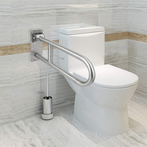Barre d'appui pliable personnalisée en acier inoxydable 304 pour toilettes handicapées, 60 cm - Product Image 1