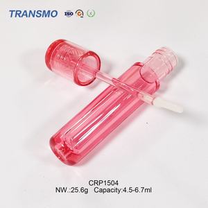 Tube de brillant à lèvres rond en gros, contenant vide transparent pour rouge à lèvres, flacon transparent pour blush liquide avec grande brosse 4,5-6,7 ml - Product Image 3