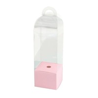 Caja de Papel Transparente para Flores Pequeñas, Estilo Simple, Caja de PVC para una Sola Rosa, Caja Portátil para Arreglos Florales, Caja de Regalo para Flores
