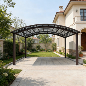 Abri de voiture extérieur étanche à toit arqué, abri de jardin moderne, abri de voiture à arche à double support latéral - Product Image 3