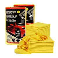 Lot de 36 Chiffons en Microfibre en Vrac, 40x40 cm, 200/400 g/m², pour Nettoyage, Séchage et Polissage Automobile