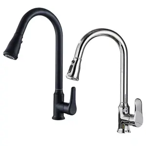 Commercial Dual Water Outlet Griferia cocina grifo de cocina Brass Pull Down Sink Mixer Water Tap Kitchen Faucet