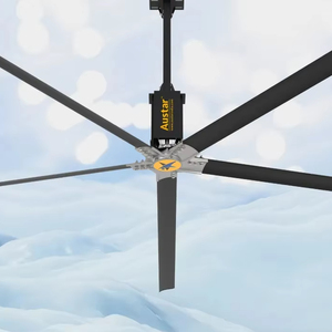 Ventilateur de plafond HVLS industriel de 24 pieds avec moteur PMSM pour entrepôt, usine et bâtiment commercial, débit d'air élevé - Product Image 1