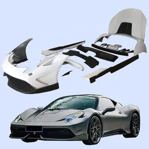 Body Kit Cocok untuk Ferrari 458 Modifikasi Mish Besar Surround Depan dan Belakang Bar Hood Roda Alis Sisi Rok Bibir Belakang