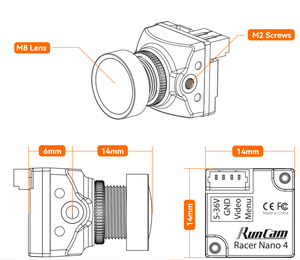 RunCam Racer Nano 41200TVLスーパーWDRCMOSセンサー防水LED照明トラックモードFPVカメラNTSC/PALフリースタイルレーシングドローン - Product Image 6