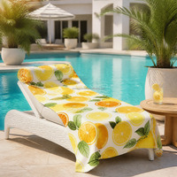 Custom Digital Printing 100% Cotton Citrus Splash Beach Towel 50+ Washes Colorfast Mixed Size Order Beach Towel Small MOQ