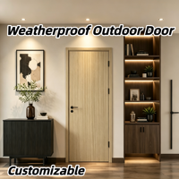 Porte intérieure en composite bois-aluminium pour façade, résistante au soleil, avec remplissage en bois massif, isolation thermique, ouverture latérale, garantie 5 ans