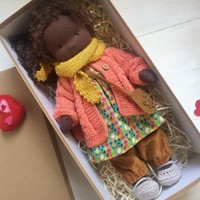Adorable Mini Poupée Waldorf Faite à la Main par l'Artiste Kawaii, Cadeau de Noël pour Enfants, Jouet Doux et Rembourré Fait Main pour Enfants