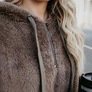 Wnab-Sudadera con capucha de piel esponjosa para mujer, jersey con capucha de talla grande internacional - Product Image 1