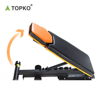 TOPKO Banc de presse pliable pour salle de sport à domicile Banc de levage stable Inclinaison du déclin Haltère plat Exercice