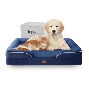 Maßgefertigtes Luxuriöses Hochwertiges Atmungsaktives Orthopädisches Graues Chenille-Kühlbett für Hunde im Großhandel - Product Image 1