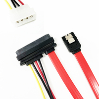 Cable de datos de alimentación Sata, personalizado, 40CM, para disco duro Serial ATA 7 + 15 Pin hembra a IDE Molex 4Pin