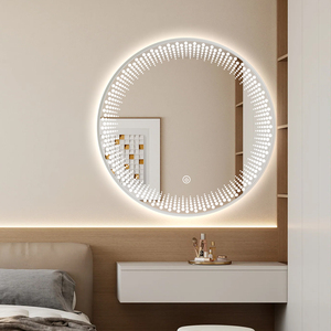 Espejo LED Redondo con Marco Blanco Mate Integrado para Baño, Espejo Inteligente Antivaho con Música y Función de Atenuación - Product Image 5