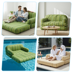 Canapé-lit gonflable 2 en 1, chaise longue flottante <span class=keywords><strong>pour</strong></span> l'eau, canapé d'intérieur pliable, chaise <span class=keywords><strong>de</strong></span> relaxation portable <span class=keywords><strong>pour</strong></span> la piscine - Product Image 5