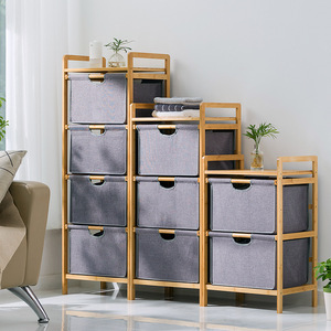 <b>Drawer</b> Style Fabric <b>Storage</b> <b>Box</b> 4 Layers Detachable Standing Type For Bedroom Clothing Organization - Product Image 1