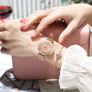 Relojes POEDAGAR para Mujer, Reloj de Cuarzo Japonés de Alta Calidad, Malla de Acero Inoxidable, Diseño Simple con Pedrería, Color Oro Rosa - Product Image 6