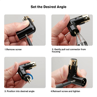 Portabel Perjalanan 3 Pin 90 derajat bentuk L laki-laki ke perempuan 3pin Audio XLR konektor Adaptor dengan 4 posisi sudut yang dapat disesuaikan
