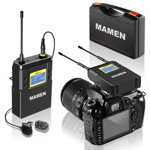 Mamen personalizado portátil UHF micrófono transmisor inalámbrico entrevista Video Lavalier micrófono cámara para cámara DSLR - Product Image 5