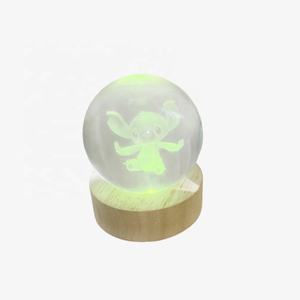 Lampe boule de cristal laser 3D système solaire pour enfants lampe de nuit lampe boule ronde romantique 3D intérieur salle d'étude décor de chevet - Product Image 6