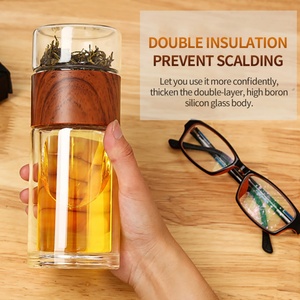 Botella de Agua Ecológica de Doble Vidrio Borosilicato con Estuche, Botella para Té, Taza con Infusor, Vaso para Bebidas - Product Image 6
