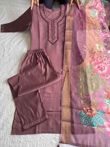 New Designer Fully Stitched Bottom Salwar Set with Beautiful Embroidery Sequence Work Party Wear <b>Top</b> Kurta Dupatta Suit Set - Product Image 5