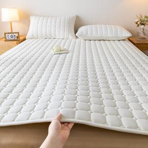 Surmatelas en polyester doux matelassé respirant antidérapant lavable pour la maison, l'hôtel, le dortoir - Product Image 1