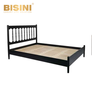 Design moderno comodo letto matrimoniale in legno di alta qualità in legno massiccio nero squisito intagliato letto matrimoniale per uso familiare - Product Image 1