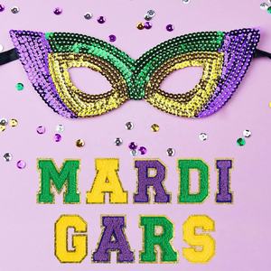 Марди-Гра, синель, железные накладки на Саржевые нашивки 2,1 дюймов, вышитые аппликации для одежды, сумки, шляпы - Product Image 3