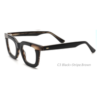 2024 rétro oeil verre bicolore lunettes Patchwork carré plein cadre lunettes de sécurité acétate optique lunettes cadres