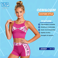 Ensemble de shorts et soutien-gorge en spandex personnalisé par sublimation pour filles, confortable, pour équipes de danse et uniformes de cheerleading