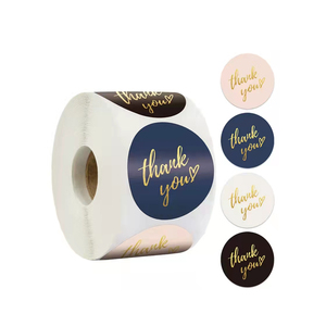 Adesivi di ringraziamento in lamina d'oro per piccole imprese - <span class=keywords><strong>Etichette</strong></span> <span class=keywords><strong>personalizzate</strong></span> all'ingrosso con logo per Shopify <span class=keywords><strong>Etsy</strong></span> - Rotolo impermeabile - Product Image 1