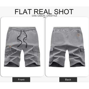 2025 Pantalones deportivos informales de cintura alta para hombre, pantalones cortos Cargo, tejido de poliéster, cintura elástica, cordón con logotipos - Product Image 2